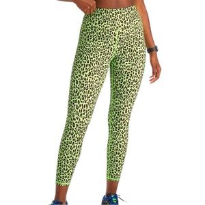 NWT Fabletics Boost PowerHold 7/8 Neon Zebra Leggings L